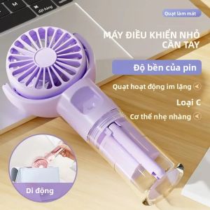 Quạt Phun Sương Cầm Tay Cầm Tay Có Thể Sạc Lại USB Với Tốc Độ Có Thể Điều Chỉnh Cho Du Lịch Cắm Trại Ngoài Trời - Quạt Treo Cổ Có Phun Sương Nước