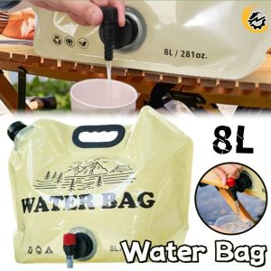 8L Portable Water Storage Bag With Faucet Water Container Bag for Outdoor Camping Hiking Picnic