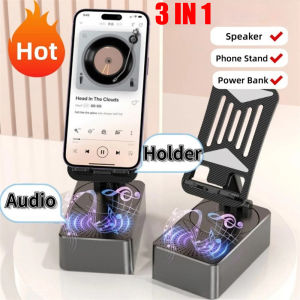 3 in 1 Multifunction Mobile Phone Holders Portable Cellphone Charger Power Bank Mini Bluetooth Audio for IPhone Samsung Tablet
