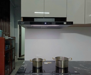 Máy hút mùi kính cong Kaff KF 771 inox kính cường lực công suất 1100m3/h thiết kế sang trọng