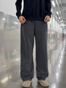 Quần Nỉ Kẻ Ngựa Mỹ Cổ Điển Cho Nam Mùa Thu Quần Ống Đứng Rộng Rãi Cạp Vừa Quần Dài Thường Ngày Cho Thanh Thiếu Niên