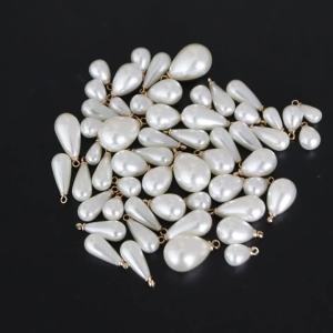 10 Chiếc Màu Be Giọt Nước Giả Hạt Ngọc Trai Quyến Rũ Mặt Dây Chuyền Nhựa ABS Cho DIY Đồ Trang Sức Làm Bông Tai Vòng Cổ Phụ Kiện