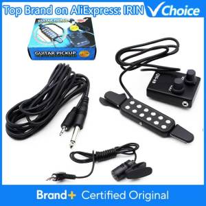 IRIN | IRIN QH-6B Acoustic Guitar Pickup Sound Hole Pickup Wide Frequency Response Ultra-Low Noise With Lavalier Mic & Belt-Clip Tuner