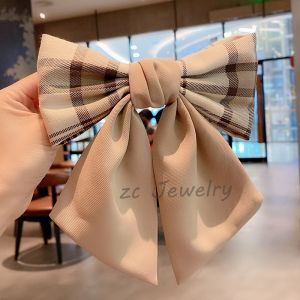 วินเทจเกาหลี ลายสก็อต ปมผีเสื้อ กิ๊บติดผม เรียบหรู เสื้อท่อนบน คลิปสําหรับผู้หญิงเครื่องประดับผมคลิปหาง ศิลปะ อินเทรนด์ หญิง