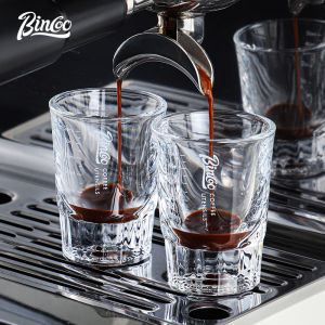 Bincoo แก้วถ้วยวัดกาแฟขนาดถ้วยกาแฟเอสเปรสโซออนซ์ถ้วยช็อตแก้วกาแฟขนาดเหยือกนมถ้วยนมขนาดเล็กขนาด50มล.