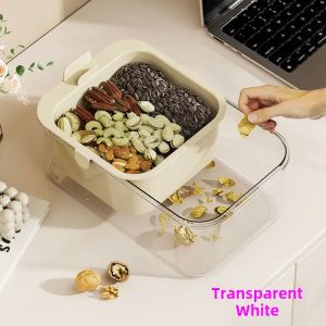 Thickened Double Layer Drain Basket Nut Cracking Snack Dry Fruit Living Room Household Fruit Tray Drain Tray  Style Luxury Light Use