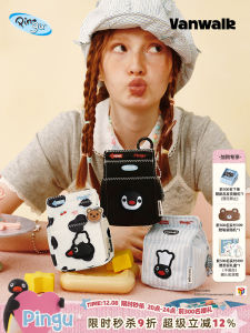 VANWALK Pingu Mini Milk Box Coin Purse Keys Storage Bag for Bé Gáis Youth Fashion Korean Style Short Wallet Horizontal Shape