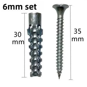 50/100Sets Metal Expansion Tube Self Tapping Screws Sets Drilling Plug Screw for Concrete Wall Anchors Fasteners Bolts Kits