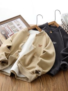 Spring Autumn Childrens Baseball Style Jacket Boys Casual Fashion Thin Top Cotton Polyester Blend Comfortable Spring Wear