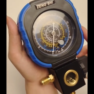 Single Manifold Gauge for R22/R134A/R410A/R32 – AC Refrigerant Pressure Gauge HVAC Tool