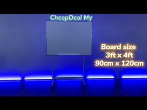 CheapDealMy (Black & White) Whiteboard Magnetic with roller stand 2x3 3x4 3x5 3x6 4x4 4x5 4x6 4x8 ALL SIZE Cheap Deal Single Sided Whiteboard Magnetic With Stand school office home warehouse