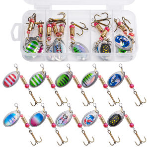 Goture | Bộ Mồi Câu Cá Bằng Kim Loại Goture Metal Spinner Bait Dành Cho Cá Pike Cá Bass Cá Trout Kèm Hộp Đựng Dùng Được Ở Biển Sông Hồ Mồi Câu Giả.