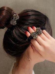 ริบบิ้นผมประดับคริสตัลสไตล์เกาหลี ริบบิ้นผมสไตล์ฝรั่งเศส ริบบิ้นผมยาว ริบบิ้นผมสำหรับผู้หญิง ริบบิ้นผมสไตล์เกาหลี