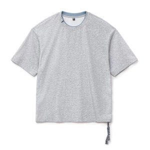 MADEN | Retro Deconstruction Double Knit Collar Quick-Drying Zipper Loose T-Shirt