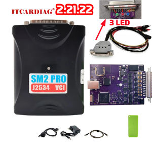 Original SM2 Pro J2534 VCI ECU Programmer Read&Write ECU PCM 67 IN 1 FLASH EEPROM 3 LED LIGHTS Boot Bench DB25 Pinout Cable