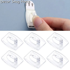 6/20Pcs ตะขอยึดสายเคเบิลแบบมีตะขอเล็กโปร่งใสมีกาวในตัวลังพลาสติกกุญแจสำหรับห้องครัวห้องนอนผ้าเช็ดตัว