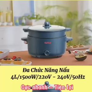 [ RẺ VÔ ĐỊCH ] Lẩu Điện Gali GL-1209 Đa Năng – Dung Tích 4L Công Suất 1500W Có Xửng Hấp Nấu Nhanh Tiện Lợi Cho Gia Đình