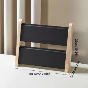 2-Tier Necklace Rack Wooden Jewelry Tower Showcase Pendant and Accessories Display Stand