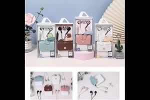 [CUCI GUDANG LAST STOK LAMA] Baca Deskripsi [KN-8229] Set Headset Earphone Wadah Dompet ANIMAL EARS