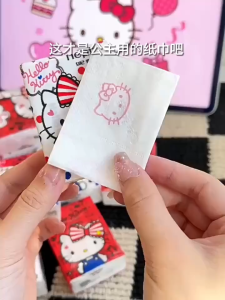 Handkerchief kitty Melody Sanrio Cinnamon Dog Cartoon Napkin Small Bag Tissue Portable Carry-On