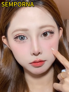 [COD] 1 pair EyeShare SEMPORNA Seri soflen Gray Brown softlens Gaya tanpa resep 14.2 MM softlens 1 Yearly Used