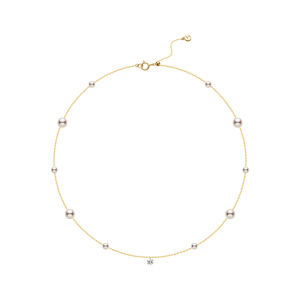 Helas | Flowing Nucleated Freshwater Pearl Necklace 14K Gold For Women
