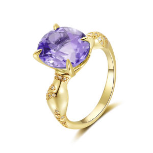 Ciga Long | Feiyan Bao Ping Yellow Amethyst Topaz New Chinese Style Jewelry Ring