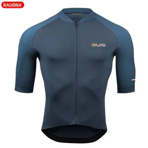 Raudax 2024 Nam Ngắn Tay Mùa Hè Bộ Áo Đạp Xe MTB Thoáng Khí Xe Đạp Mặc Lycra Polyester Spandex GEL Pad Full Zip Jersey