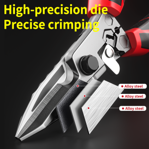Heavy Duty Multifunctional Electrician Scissors Crimping Wire Cutter with Wrench for Metal Sheet Cable Cutting
