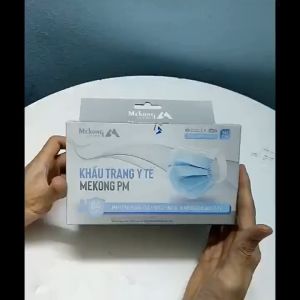 Combo 2 Hộp Khẩu Trang Y Tế Mekong Cao Cấp 4 Lớp Kháng Khuẩn Có Dây Đeo Mềm Không Đau Tai (50 cái/Hộp)