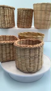 ตะกร้าไม้ ตระกร้าไม้ถัก ตะกร้าหวาย ตะกร้าสาน กระถางต้นไม้ ตกแต่งบ้าน พร็อพถ่ายรูป