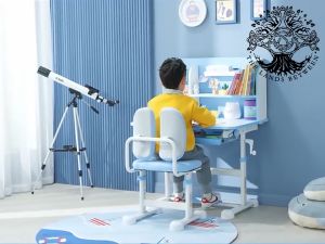 Bộ bàn học sinh nhập khẩu A16+ có giá sách chống gù chống cận bàn học thông minh kèm kệ sách cho học sinh tiểu học