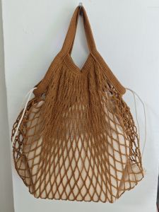 Small Foldable Cotton Shopping Bag Kitchen Vegetable Fruit Storage Basket Handheld Breathable Debris Storage Bag ZMMGFY