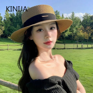 Summer Sun Protection Beach Flat-Brimmed Straw Hat Straw Woven Sunshade Hat Beach Wide-Brimmed Hat Chapeu Panama HAT