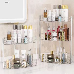 ชั้นวางของสามเหลี่ยมติดผนังสำหรับห้องน้ำแบบไม่ต้องเจาะ ชั้นวางของในห้องน้ำแบบติดผนังแบบอเนกประสงค์