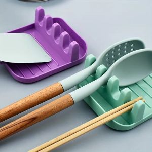 All-in-One Spoon Rest Organizer Keeps Countertops Tidy Holds Kitchen Utensils & Pot Lids for Home or Restaurant