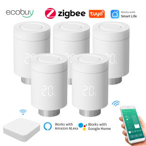 Tuya Thermostatic Radiator Valve Zigbee 3.0 Radiator Valve Zigbee Thermostatic Head Wifi Temperature Controller Alexa Alice