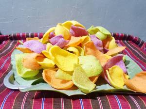 ข้าวเกรียบแบบแห้ง รวมรส  ฝักทอง มันม่วง มะละกอ 1 กิโลกรัม