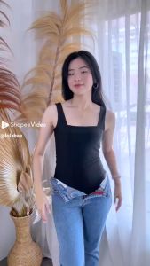 Oppa Style Shop FUJI Bodysuit Sleeveless - Tank Top Bodysuit Basic - Atasan Wanita