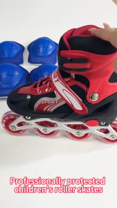 Beginner Kasut Roda Budak Perempuan Kids Inline Skates Roller Skate Shoes Hand Carry Bag Outdoor