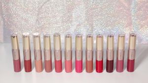 2 in 1 Matte Lipstick Lip Gloss Cosmetics Waterproof Mate Lips Makeup Rouge 12 Colors Lipstick