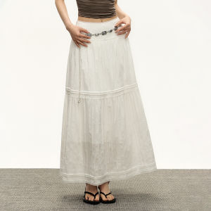 Ariseism | Vintage Lace White Half Length Skirt