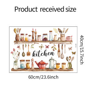 1PCS Painted Kitchenware Glass Jar Kitchen Dining Room Home Beautification Decoration Wall Sticker PVC Material