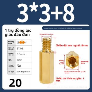 POWER&STRONG | Ống Đồng Lục Giác Hộp Ốc Vít Hỗ Trợ Cột Cách Ly M2 M3 M4 M5 M6