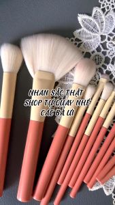 Bộ Cọ Trang Điểm Chuyên Nghiệp Kèm Túi Chất Lượng Cao Lông Cọ Mềm Mại Trang Điểm Nhanh Không Dễ Rụng Lông