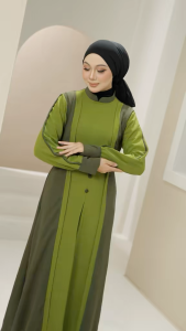 JUBAH BUTTON HAWA Ironless Series RAYA 2025 Pakaian Wanita Baju Muslimah MUSLIMAH DRESS dengan Rekaan Butang