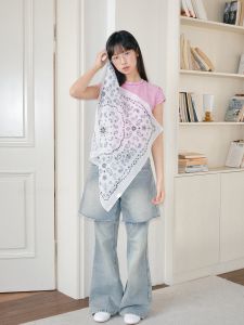 Feytiy Cotton Linen Peanut Hip Hop Street Style Small Scarf Versatile Retro Y2K Headscarf Multi Functional Neck Warmer