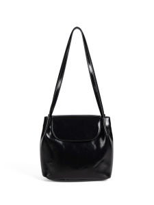 Dotlyn Premium Oil Wax Leather Minimalist Shoulder Bag Womens Underarm Flip Cover Commuter Bag Casual Style Pure Color