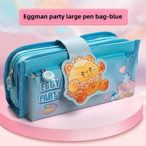 Large Capacity Transparent Pencil Case for Study Egg Son Party Learning High Aesthetic Value Student Grade School Candy Color Cartoon