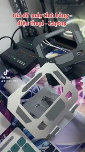 Giá đỡ Laptop chân xoay 360 độ Đế tản nhiệt kê laptop Máy tính bảng hợp kim Thép công thái học Có thể điều chỉnh độ cao/góc có thể gấp gọn ( SIÊU BỀN )